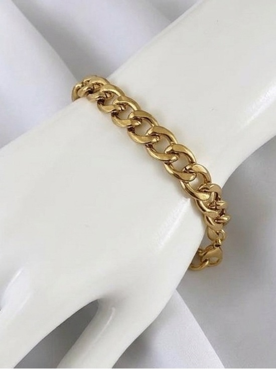 Other - 14 Karate Cuban link Gold plated 9 inch long, 8mm bracelet - Gold